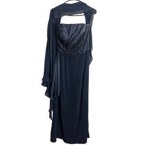 MON CHERI Evening beaded sleeveless Gown with shawl